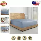 Luxury Organic Cotton California King Fitted Sheet - Deep Pocket, Blue Hydrangea