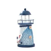 Nautical Decor Shabby Metal Lighthouse Shell Colorful LED Light Home Party Decorations