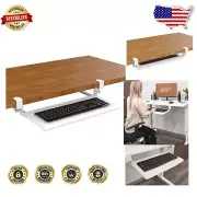 Retractable Keyboard Tray with Ergonomic Adjustable Height for Desks Up to 1.5"
