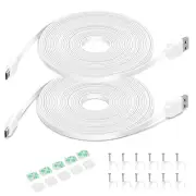 2Pack 20FT Flat Power Extension Cable for Wyze Cam V4/V3/Og/V3 Pro, Blink Mini,