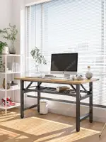 免安裝可折疊桌 加厚折疊桌宿舍雙層書桌折疊式長方形餐桌免安裝電腦桌辦公會議桌
