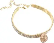 Sparkly Rhinestone Pet Collar for Dogs and Cats Adjustable and Stylish Neck Tie with Unique Bell Design Elegant Pet Jewelry Accessory for Special Occasions and Everyday