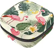 Period Bag,Sanitary Napkin Storage Bag,Flamingo and Leaves Banana,Tampon Holder for Purse