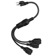 3 Prong 1 to 3 Outlet Power Cord Splitter Cord, 1.6FT 16AWG 10A/1250W, NEMA 5...