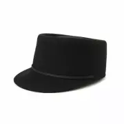 BRIXTON Felt Flat Top Cap with Short Brim - Medium
