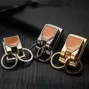 Men Metal Belt Keychain Key Holder Car Key Ring with Double Ring 2 Loops Ring