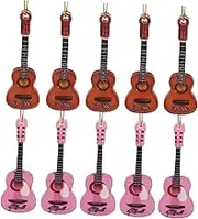 10pcs Guitar Pendant Guitar Xmas Ornament Miniature Guitar Hanging Ornament Tiny Musical Instrument Mini Instrument Decoration Mini Acoustic Guitar Xmas Musical Hanging Acrylic