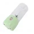 (410ml Green)Portable Blender USB Rechargeable 6 Blades Mini Juicer Cup Fruit TU