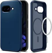 [Spigen] Thin Fit MagFit for Google Pixel 9a Case, Compatible with MagSafe Magnetic Ring, Air Cushion Bumper Technology Exact Fit Hybrid PC & TPU Structure Raised Edge Cover - Navy Blue