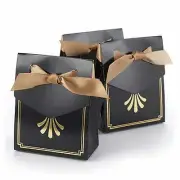 Hortense B. Hewitt Hortense B Hewitt Gold Art Deco Tent Boxes 25 pack, black