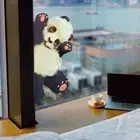 Cartoon Panda Electrostatic Sticker Cute Animal Windows Decals Children's Room
