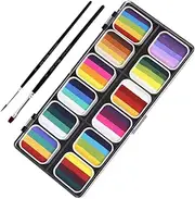 12 Face Paint Palette Safe Water-resistant Makeup Body Paint Set Face Painting Kit for Boys and Girls Adults Halloween Supplies