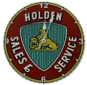 Holden Heritage Metal Wall Clock Sign Sales and Service Lion Man Cave Bar Gift