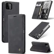 CaseMe Samsung Galaxy A22 5G Classic PU Leather Folio Case Cover A226 [Black]