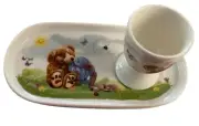 Ashdene Honeypotbear Egg Cup & Plate X2