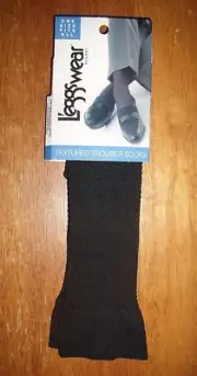 Women's Vintage Collectible Leggs 1 Pairs Black Textured Trouser Socks Sz OSFM