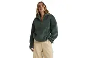 Billabong Old Days Half Zip Crew Womens in Forest