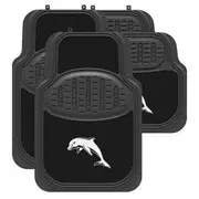 NRL Floor Mats - Dolphins - Black Combo Rubber/Carpet Set of 4 - CMNRL-DOL