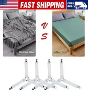 4Bed Sheet Fasteners Adjustable Elastic Suspenders Straps Mattress Covers Clips