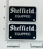 Sheffield Equipped Peavey Speaker Badges Silver Incised Laminated Acrylic Pair