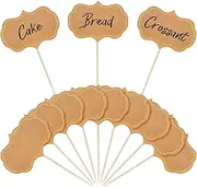 50 Pieces Cheese Markers for Charcuterie Board Buffet Labels Food Tags Blank Toothpick Flags Appetizer Signs Chalkboard Cupcake Toppers Picks for Wedding Birthday Party Decorations (Brown)