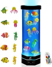 Large 15-Inch LED Mood Lamp - Synthetic Fish Aquarium with Calming Light Effects
