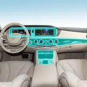 Car Interior Film Dashboard Piano Board Shift Center Console Anti-Scratch Transparent TPU Protection Film Accessories，for Mercedes Benz W222 Class-S 2014-2017 (Style C for LHD)