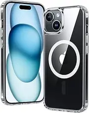 FNTCASE for iPhone 15 Case: for iPhone 14 | 13 | 16e Case Support Magnetic Charging Military Grade Drop Protection Anti Yellowing | Rugged Shockproof Cell Phone Cover - 6.1 inch (Clear)
