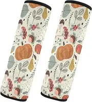 Car Seat Belt Pads 2 Pcs Soft Car Safety Seat Belt Strap Shoulder Pad Child Safety Seat Shoulder Strap Cover Car Accessories for Women Men Kids M Colorful Autumn Natural