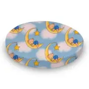 SheetWorld Fitted Oval Sheet 23x29 Fits Stokke Mini, Cotton Flannel Animals