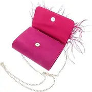 [ANDRESLAD] Ladies Bag Modern Crossbody Evening Bag Fuzzy Clutch Purse Design for Prom