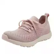 TRAQ by Alegria Lace-Up Knit Sneakers, Froliq Blush/EU41/10.5 M QChip Technology