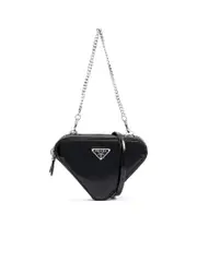 Prada Brushed Leather Mini Pouch in Black