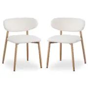 Audrey Boucle Fabric Dining Chair (Set of 2) - Cream White
