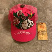 ED HARDY CAP SKULL ROSES HUMMINGBIRDS Trucker SnapBack Hat