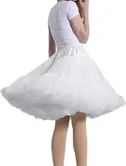 [LXQSJYBM] Women's Petticoat Skirt Adult Puffy Tutu Skirt Layered Ballet Tulle Pettiskirts Dress Costume Underskirt White