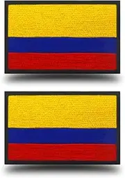 [Antrix] 2 Pack Columbia Flag Tactical Embroidered Patches, Colombian Flag Military Uniform Emblem Patch - Loop & Hook Fasteners for Caps, Backpack,Vest,Uniform,Clothes, Helmet, Harness