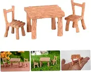 Miniature Table Chairs Set Cute Square Resin Fairy Garden Furniture Ornaments Micro Landscape Decor Miniature Table Chairs Ornaments