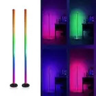 RGB Floor Lamp App Controlled Dimmable LED Bar Ambient Light (Double Round Base)