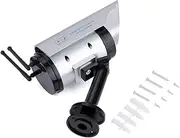 Dummy Solar Security Camera, Bullet Dummy Fake Simulated Camera, Solar Powered CCTV Security Fake Dummy Camera with LED Realistic Light, Silver Dummy Camera for Indoor Outdoor