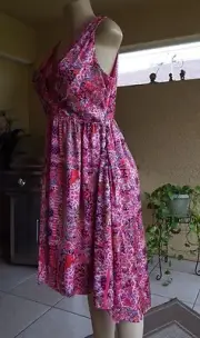 NEW Cynthia Rowley Dress Multicolor Pink Flora Size 10 MSRP $119