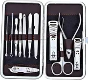 Minkissy Complete Manicure Tool Set with Cuticle Scissors Nail Clippers Catcher Toenail Clippers for Professional Grooming