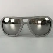 DOLCE & GABBANA Grey Charcoal Rubber Mirrored Lenses Aviator Sunglasses