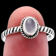 Natural Srilankan Moonstone 925 Sterling Silver Ring s.8 Jewelry R-1045
