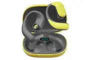 Elinz Air Conduction Sports Headphones Earbuds Open-Ear Design with Mic Bluetooth 5.3 Black & Yellow