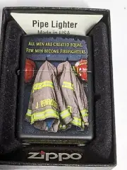 ZIPPO 2013 FIREMEN COATS BLACK MATTE LIGHTER SEALED IN BOX C604