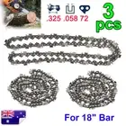 3x 18" Chainsaw Chain Semi Chisel 325 058 72DL For BAUMR-AG SX45 45cc 18Inch Bar