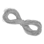 100m Elastic Cord Heavy Stretch String Rope 1mm for Crafting, Light Grey