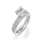 2/3 CT Diamond Engagement Ring Set Round D/SI1-SI2 14K White Gold Size 7