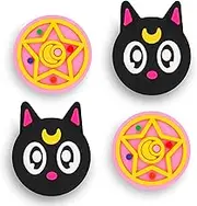 Owngen Cute Thumb Grip Caps for Nintendo Switch/Lite/OLED, Kawaii Magic Moon Joy-Stick Button Stick Cover 3D Analog Ergonomic Cap for NS Controller Joy-Cons (Luna)